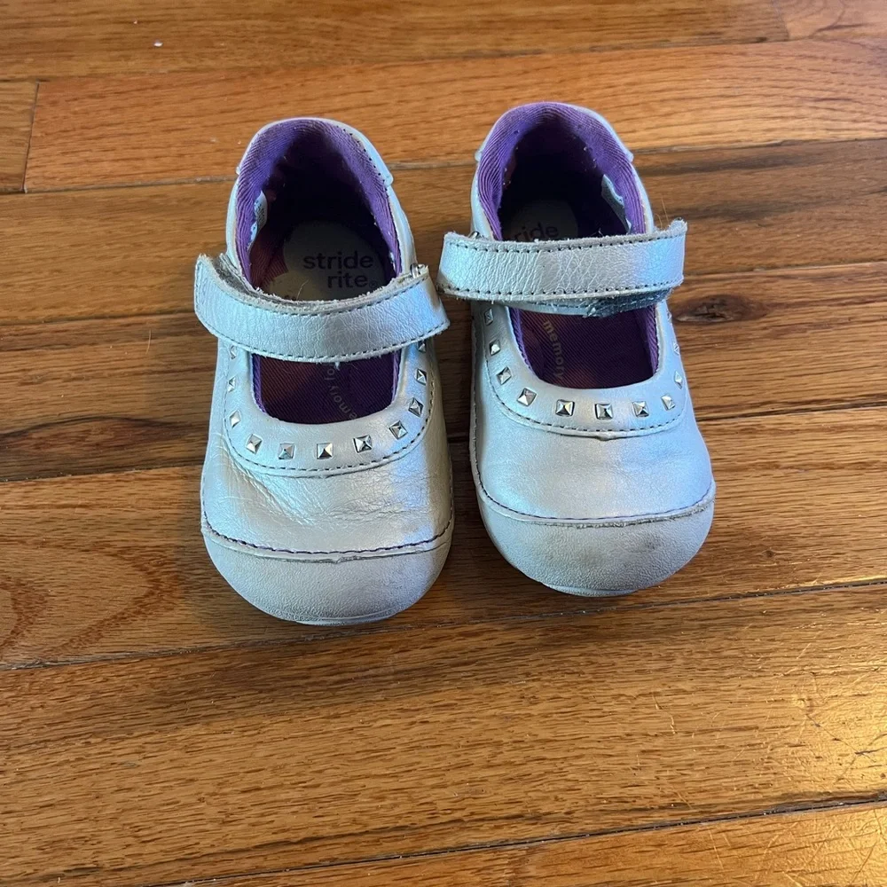 Stride Rite Silver Dress Shoes for Kids